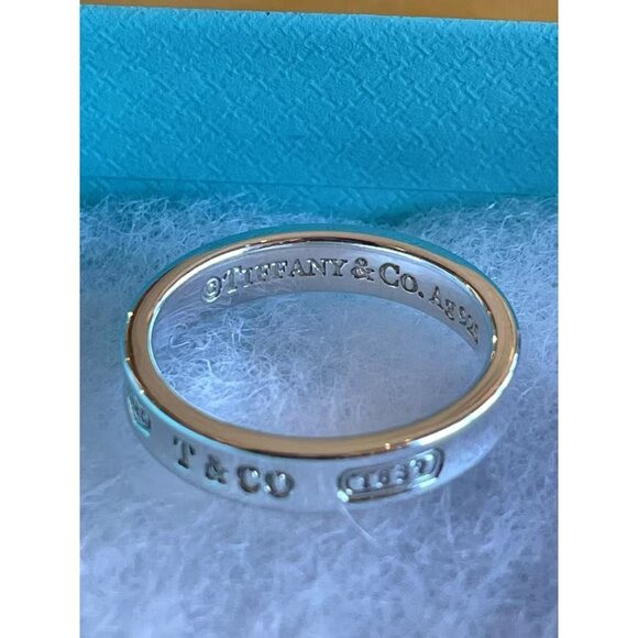Tiffany & Co. Sterling Silver & 18k Gold Two-Tone 1837 Ring With Original Box - Picture 6 of 8
